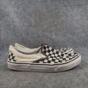 Vans Shoes Womens 9 Casual Sneaker Classic Slip On Skate Canvas Checkerboard